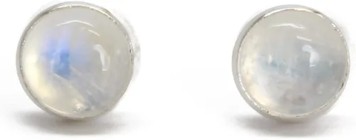 Miniatura 64 de Aretes de tuerca con piedras preciosas para mujeres y niñas, bisel redondo de 0.157 in de plata esterlina 925