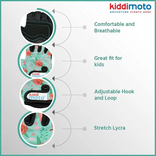 Miniatura 2 de Kiddimoto Kids Cycling Gloves Anti-Slip Kids Bike Gloves for Boys and Girls Fingerless Kids Mountain Bike Gloves for BMX, MTB Riding, Gymnastics