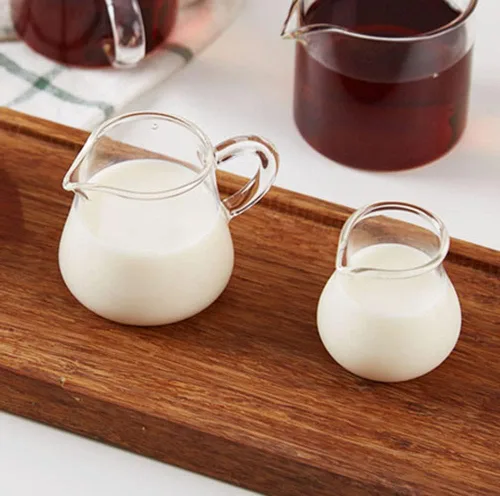 Miniatura 3 de Jarra de vidrio para crema de vidrio, salsa de leche, jarra de crema con asa, 2.4 fl oz