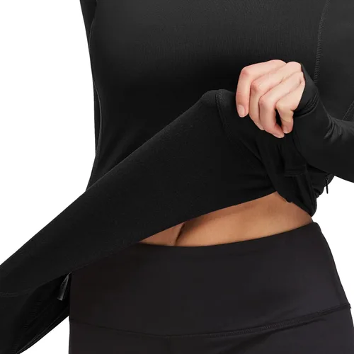 Miniatura 4 de BALEAF Camiseta térmica de forro polar para mujer de manga larga con agujeros para los pulgares bolsillo con cremallera para clima frío