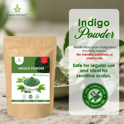 Miniatura 4 de Cosmic Element Polvo índigo orgánico para el cabello – Tinte índigo natural para hombres y mujeres Sin OGM, polvo vegano que aumenta