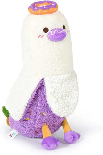 Miniatura 12 de PEACH CAT Peluche de pato de plátano con moño, peluche romántico de 12 pulgadas, almohada de felpa para abrazar, regalo de peluche para novia, Arco