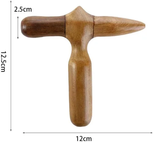 Miniatura 2 de Herramienta de masaje de pies, punto de gatillo de madera, masaje de pies de sándalo, martillo cruzado portátil, palo de masaje corporal para viajes