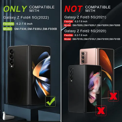 Miniatura 2 de Funda protectora de cuerpo completo para Samsung Galaxy Z Fold4 5G con ranura para S Pen, funda protectora de cuerpo completo antiarañazos de cuero
