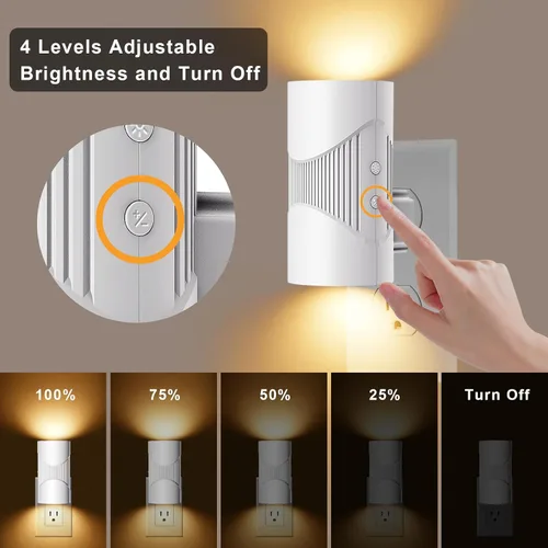 Miniatura 4 de easuntec Luz Nocturna, Luces Nocturnas Enchufables en la Pared, Luz Nocturna LED Cálida, Sensor de Luz de Atardecer a Amanecer, 3 Modos de Luz