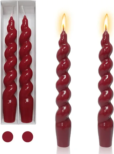 Miniatura 33 de Pink Candlesticks - Juego de 2 velas cónicas en espiral, sin perfume, de 10 pulgadas de largo, velas cónicas sin perfume para decoración del hogar