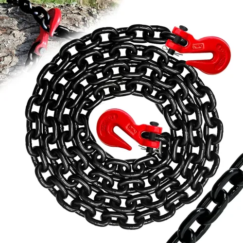 Miniatura 16 de G80 Cadena de Carpeta de Transporte Cadena de 1/4"×20 PIES de Alta Resistencia con 3300 Libras de Fuerza de Rotura para Remolque Cadenas