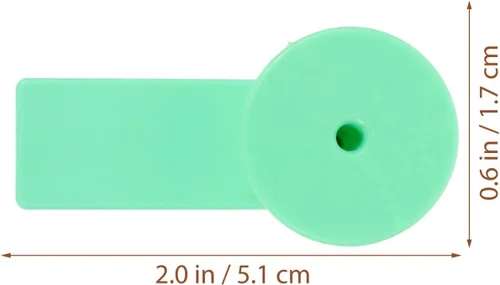 Miniatura 3 de DOITOOL Etiquetas de oído de ovejas en blanco verdes 2 x 0.66 x 0.43 pulgadas Etiquetas de identificación de ganado para cabras, ovejas, ganado