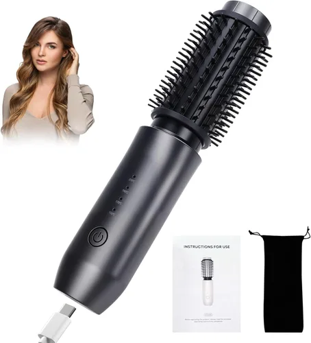 Miniatura 8 de Bestauty - Rizador de pelo portátil inalámbrico de 1.5 pulgadas, rizador de pelo de viaje 2 en 1 y cepillo alisador de pelo, calentamiento rápido, 4