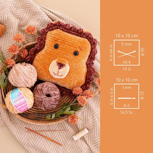 Miniatura 7 de Circulo - Hilo Amigurumi Pelucia, hilo especial de felpilla de terciopelo para amigurumi y manta, 144 yardas, peinado (1112 - crema)