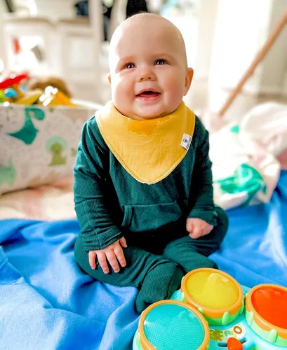Miniatura 7 de DiaperSquad's 100% Organic Cotton Baby Drool Bibs, Super Absorbent & Adjustable Baby Bibs for Drooling and Teething Color terroso