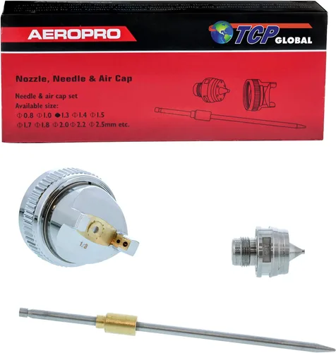 TCP Global 1.3 Aguja, boquilla, tapa de aire para la pistola de pulverización de la serie G6600