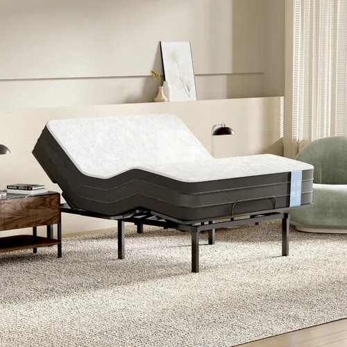 Miniatura 8 de FLEXISPOT S3K-Lite Base de Marco de Cama Ajustable Tamaño King, Sin Espacio, Inclinación Independiente de Cabeza y Pie, Gravedad Cero, Control