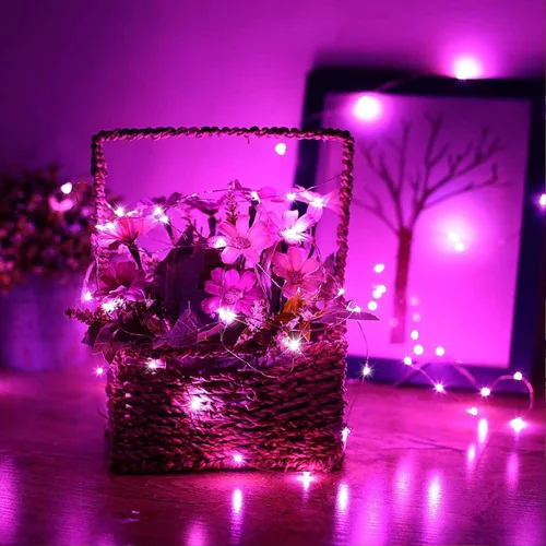 Miniatura 6 de RUICHEN Guirnalda de luces LED de 33 pies con 100 luces LED enchufables, impermeables, regulables, alambre de cobre, luces de luciérnaga estrellada