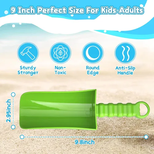 Miniatura 2 de Pala de arena de playa jumbo de 9 pulgadas, juguetes para niños y adultos, pala de arena grande para playa, herramientas de jardín para caja