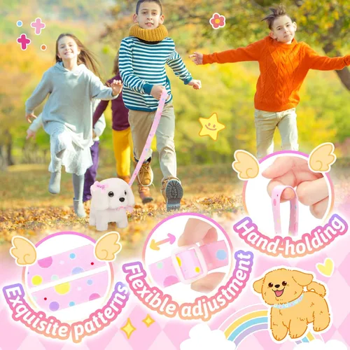 Miniatura 5 de Tagitary - Juguetes de peluche interactivos, juguete de cachorro para niños, juguete electrónico de perro que camina y ladra, cola meneando, juguete