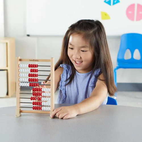 Miniatura 4 de hand2mind Mini Rekenrek de madera de 100 cuentas, ábaco para matemáticas de niños, manipuladores de matemáticas, jardín de infantes, estante