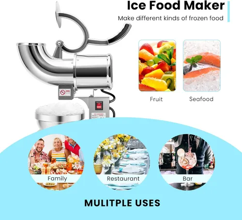 Miniatura 6 de VIVOHOME Plata dual eléctrica 440lbs/hr de la máquina del fabricante del cono de la nieve de la máquina de la trituradora de hielo de las cuchillas