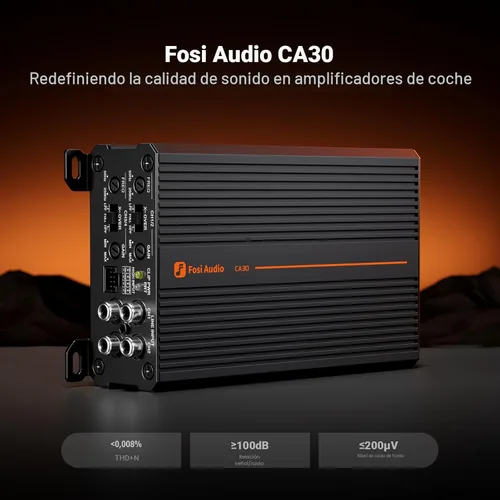 Miniatura 3 de Fosi Audio CA30 - Amplificador de coche de 4 canales Mini clase D 400x4 400 vatios, amplificador micro compacto mono subwoofer, entrada RCA/alto
