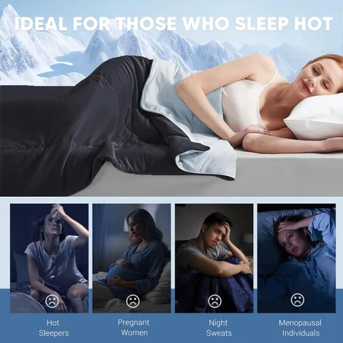 Miniatura 8 de Elegear - Edredón de enfriamiento individual Absorbs Body Heat para mantenerse fresco, cobija de enfriamiento para personas que duermen con calor