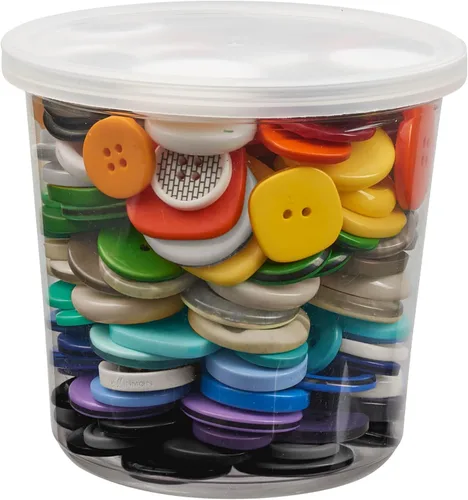 Miniatura 7 de 500 botones surtidos (aproximadamente) para manualidades – Contenedor a granel de 1 libra – Botones pequeños y grandes para coser, camisas, ropa