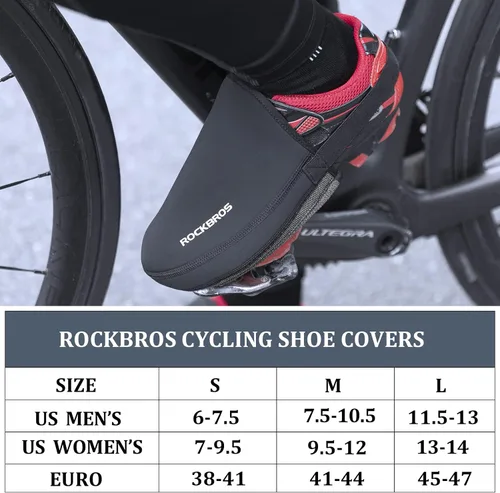 Miniatura 6 de ROCKBROS Cubre dedos para zapatos de ciclismo, sobrezapatillas térmicas para bicicleta para clima frío, protector de puntera Kevlar para hombres