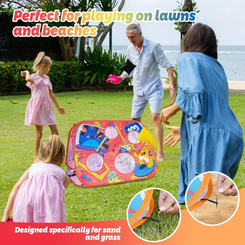 Miniatura 4 de Giant 3 in 1 Bean Bag Toss Game for Kids, Toddler Outdoor Toss Toys for 2 3 4 5 6 7 8 Year Old Boys Girls, Family Party Supplies, Cornhole Party