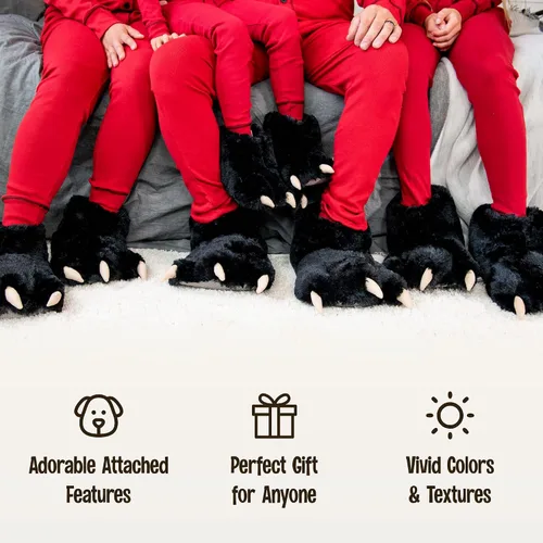 Miniatura 6 de Lazy One - Pantuflas con diseño de garra de animal para niños y adultos disfraz divertido para niños cálidas pantuflas peludas