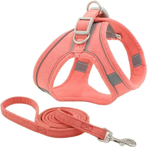Miniatura 8 de Juego de arnés y correa para perro con correa para el pecho para mascotas, arnés reflectante ajustable para perros pequeños, medianos y gatos, azul
