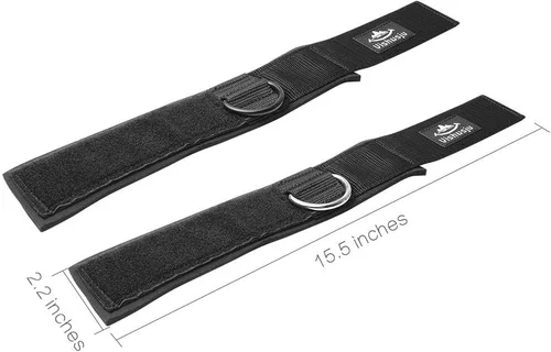 Miniatura 5 de Puños de Tobillo y Muñeca de Neopreno Acolchados Correas con Anillo en D Patada de Glúteos para Máquinas de Cable Ejercicio de Piernas Fitness