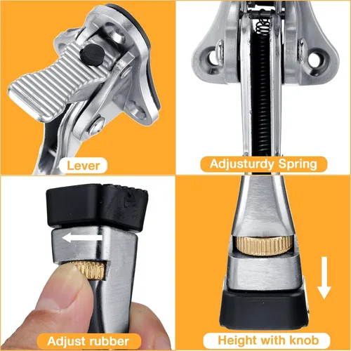 Miniatura 3 de Kenning Tope de puerta resistente de 4 pulgadas, topes de puerta de metal para puerta, protector de pared con punta de goma, fácil de instalar
