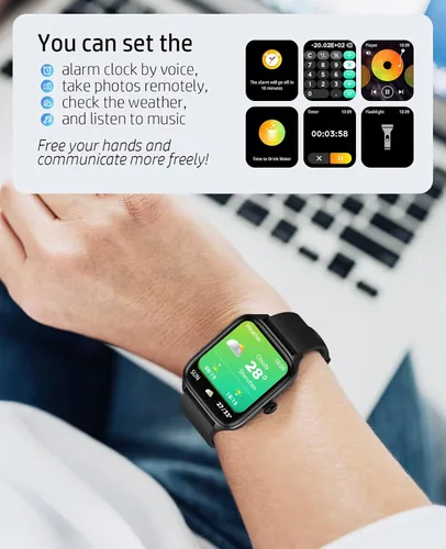 Miniatura 5 de Reloj inteligente para hombres y mujeres, reloj GPS de 1.96 pulgadas con más de 120 modos deportivos, presión arterial/frecuencia cardíaca/oxígeno