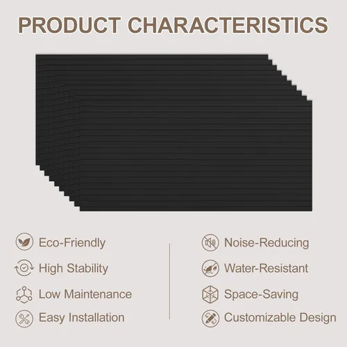 Miniatura 6 de Paquete de 10 paneles acústicos grandes de 48 x 24 x 0.38 pulgadas, paneles de pared autoadhesivos para amortiguar el sonido, paneles de pared Negro