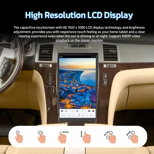 Miniatura 7 de 13.6 pulgadas Qualcomm Snapdragon Android Car Radio para Cadillac Escalade 2007 2008 2009 2010 2011 2012 2013 2014 Auto estéreo reemplazo