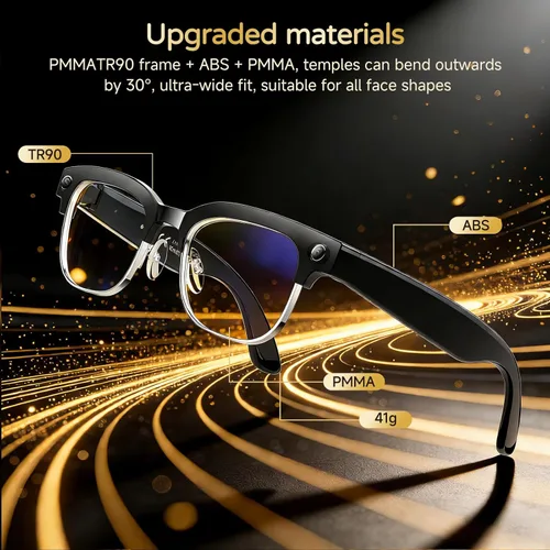 Miniatura 9 de Lentes inteligentes AI con cámara, video HD 4K de 8 MP y captura de fotos, traducción en tiempo real, gafas de grabación con asistente de IA, audio