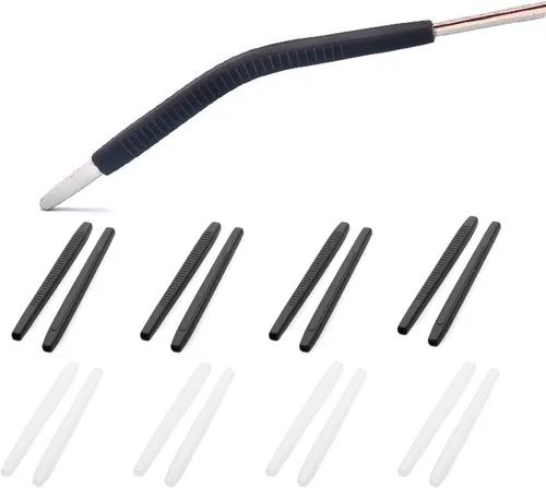 OPUGIT Cojines para los oídos para lentes con punta final, ganchos antideslizantes de silicona para los oídos, tubo de manga, puntas de sien, 8