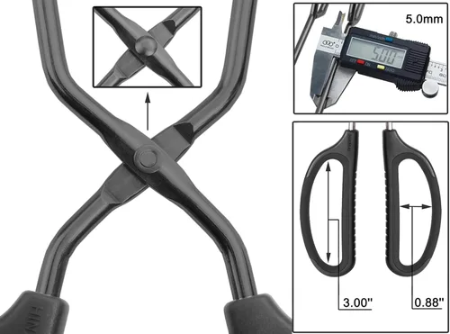 Miniatura 3 de HINMAY Juego de 3 pinzas de cocina de acero inoxidable de 10, 12 y 16 pulgadas, antideslizantes, agarre cómodo, pinzas de tijera para cocinar, asar