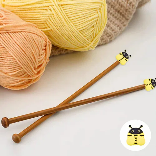Miniatura 5 de Paquete de 10 tapones de aguja de protección de punta de abeja, herramientas de tejer, accesorios para tejer Abeja colorida