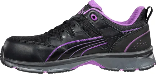 Miniatura 5 de PUMA Zapato industrial Stepper Low para mujer, color negro-morado, talla 8.5