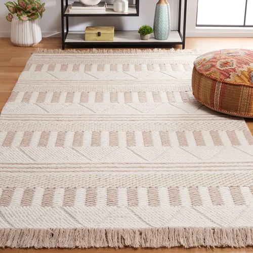 Miniatura 8 de SAFAVIEH Natura Collection - Alfombra de pasillo de 8 pies, color marfil y gris topo, diseño moderno, ideal para zonas de alto tráfico en pasillo