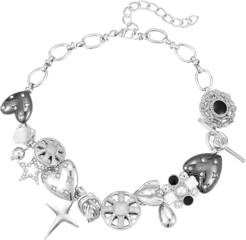 Gargantilla gruesa de corazón negro, gargantilla de estrella para mujer, estilo gótico Y2K, accesorios de joyería, disfraz vintage retro grueso