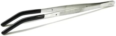 Miniatura 2 de JTS - Pinzas de punta recubiertas de PVC con puntas dobladas de goma para laboratorio industrial de joyería, puntas de pinzas tienen revestimiento