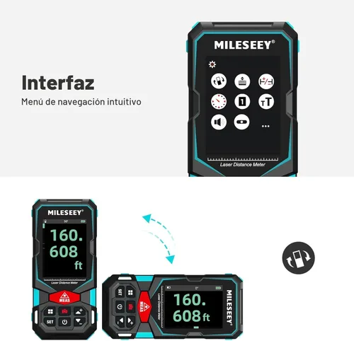Miniatura 7 de Laser Measure, MiLESEEY Laser Distance Meter, Rechargeable Multifunctional Laser Measurement Tool with Pointfinder Camera,P2P Technology, Perfect