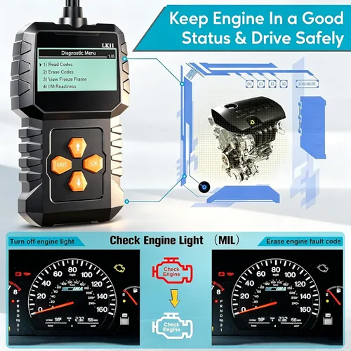 Miniatura 2 de Escáner OBD2 de Configuración Fácil Plug-Play: Lector de Códigos Profesional para Borrar y Restablecer Códigos de Error del Motor, Herramientas