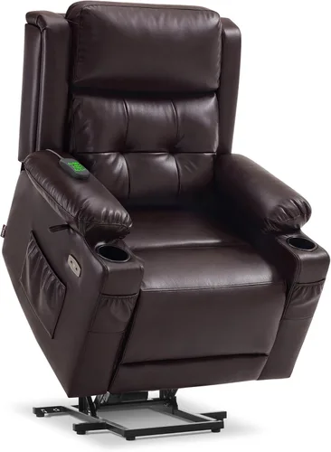 Miniatura 14 de MCombo Lay Flat 7661 - Silla reclinable con triple motor y calefacción y masaje, reposacabezas ajustable para personas mayores, posición infinita