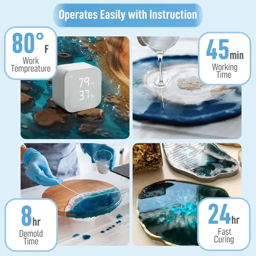 Miniatura 5 de DR. RESIN Kit de resina epoxi transparente de 2 galones, no se amarillea, autonivelante, kit de resina sin burbujas para joyería, vaso de mesa