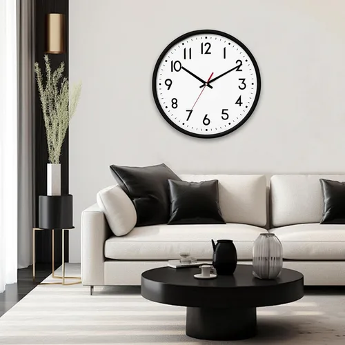 Miniatura 4 de HZDHCLH Reloj de pared negro, silencioso, funciona con pilas, 8 pulgadas, moderno, analógico, sin tictac, decorativo, para cocina, dormitorio, sala