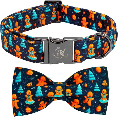 Miniatura 26 de Elegante collar para perro con moño Floral Vintage, cómoda pajarita para perro, collar de perro con lazo Collar ajustable para perros pequeños