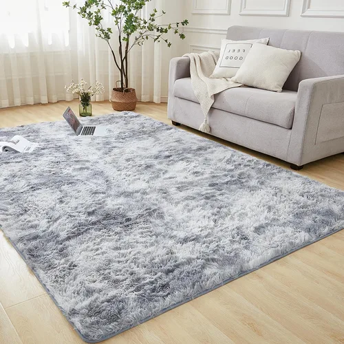 Miniatura 27 de Andency Alfombras suaves color burdeos para sala de estar, dormitorio, 5 x 8 pies, alfombra de noche lanuda esponjosa, antideslizante, alfombra