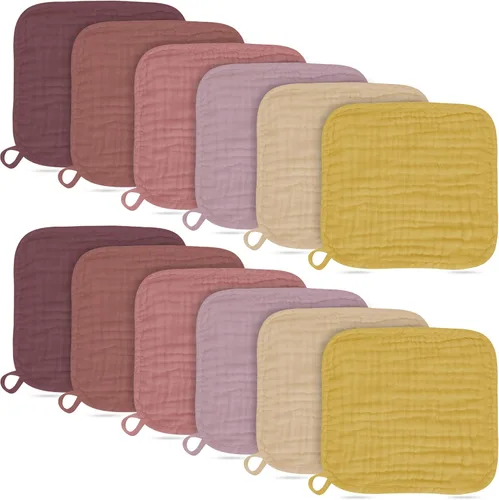 Miniatura 18 de Paquete de 12 paños de muselina para eructos, grandes de 20 x 10 pulgadas, ultra absorbentes, 100% algodón para babas y desorden del bebé, trapo
